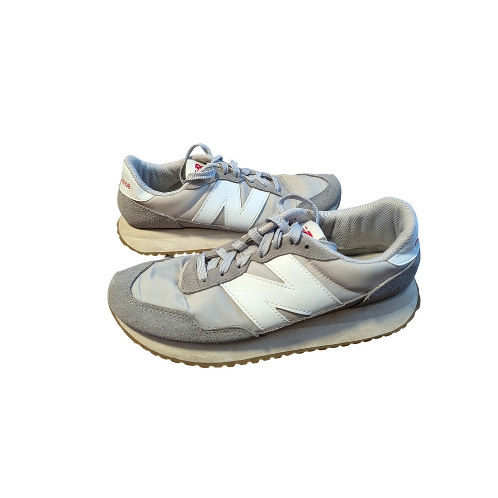 New Balance 237 Grey White Suede Nylon Sneakers MS237GE Men's 8 EU 41.5 Unisex